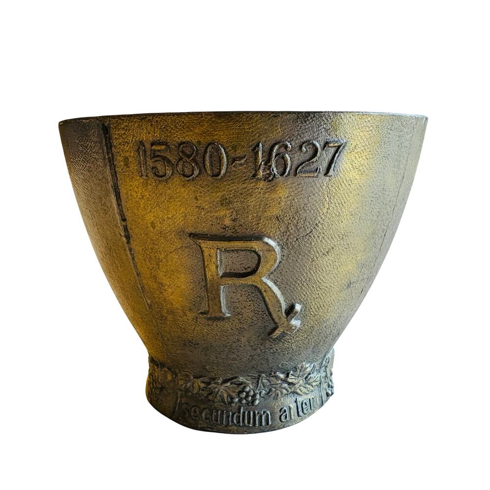 Heavy Brass Commemorative Louis Hebert Mortar Cup Dish - (no pestle) weighs 2lbs